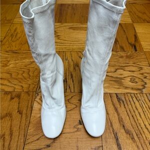 Zara Woman White Leather Boots 40